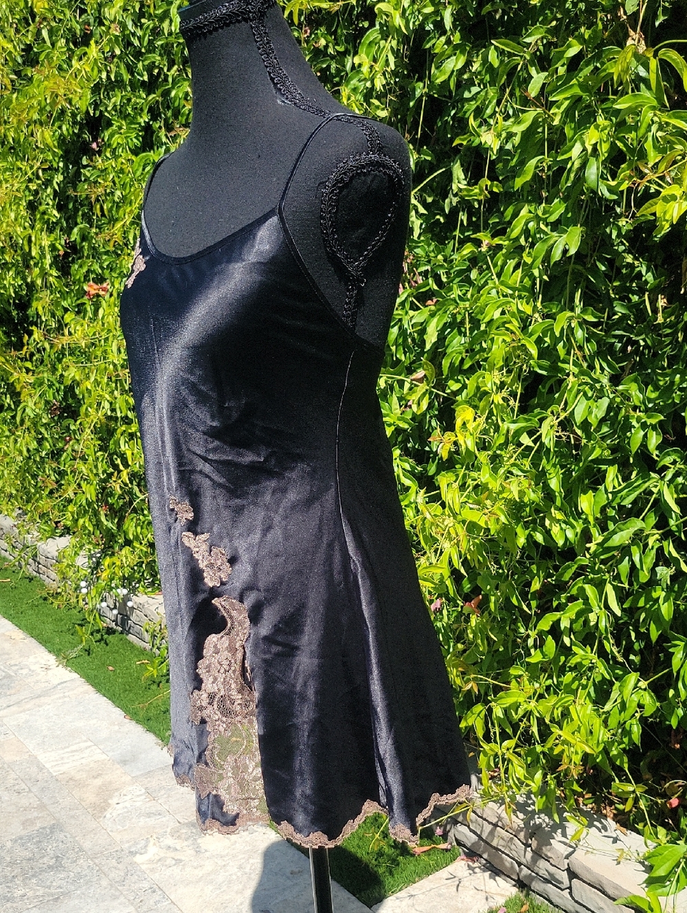 Victoria's Secret Black Slip Dress Lingerie With Lace Trim M - Picture 6 of 15